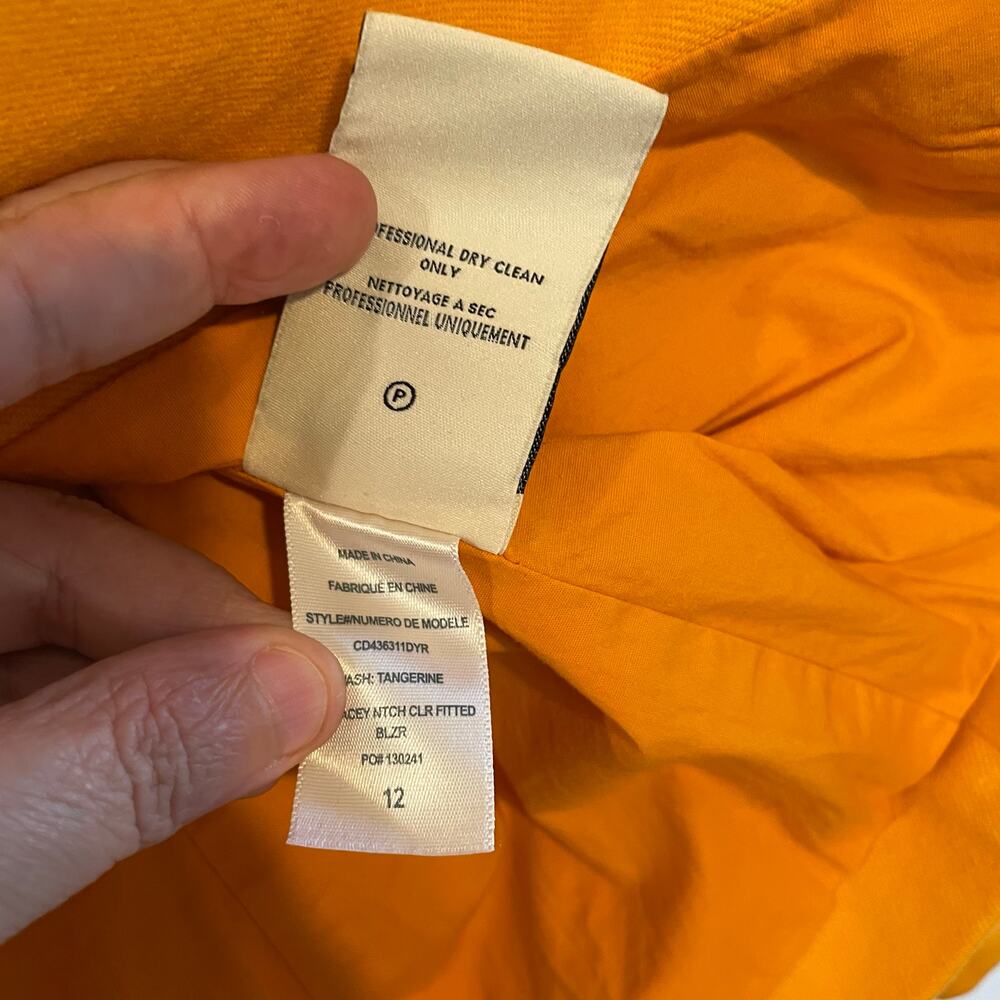 NWT Alice + Olivia Macey Notch Lapel Orange Tangerine Blaze size 12 - Picture 10 of 16
